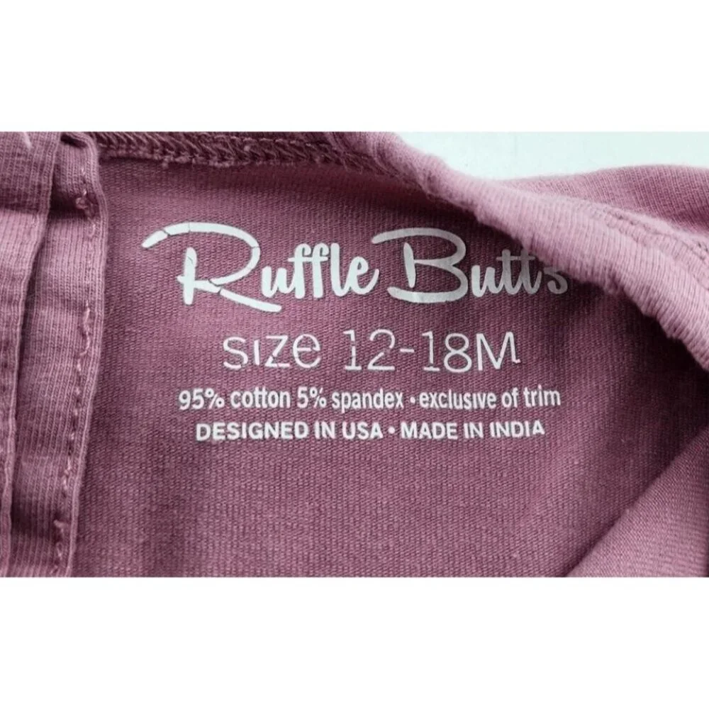 Ruffle Butts Baby Girls Long Sleeve Tee Shirt Top‎ Pink 
